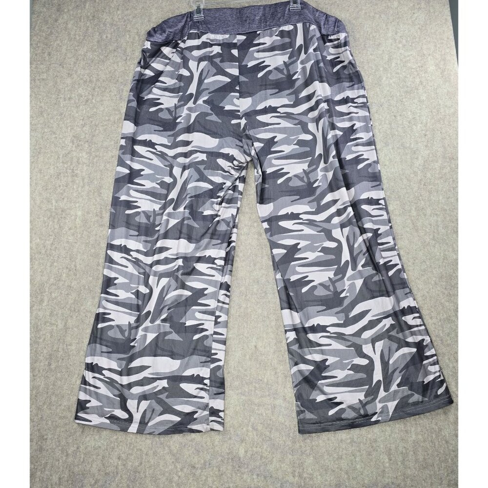 Loose Fit womens Camo Lounge Pants Gray Camouflage 7XL Drawstring Polyester - Picture 2 of 5